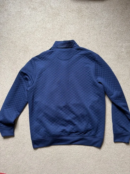 RLX Ralph Lauren Quilted Quarter Zip Pullover Blue XL Golf Performance Sweater - Picture 13 of 13